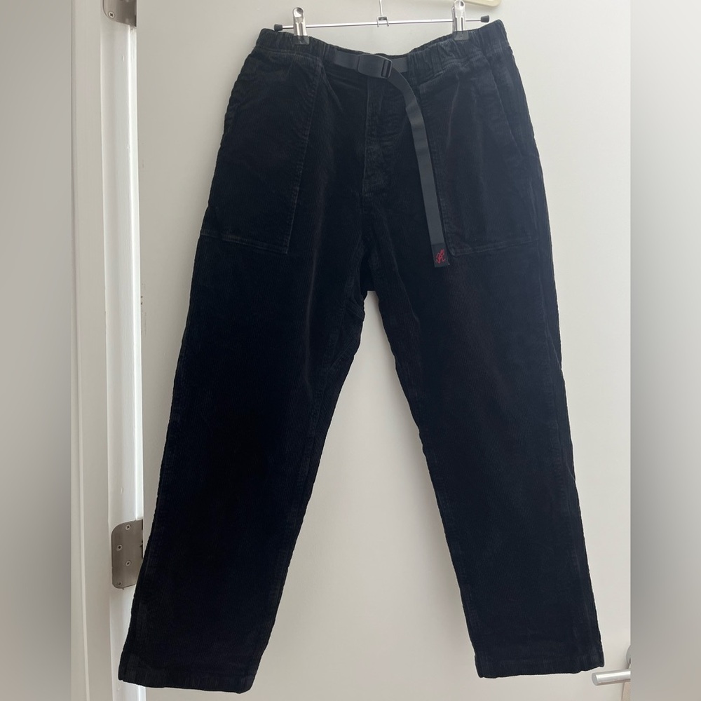 Gramicci Men’s Black Corduroy Straight Fit Pants - US Small